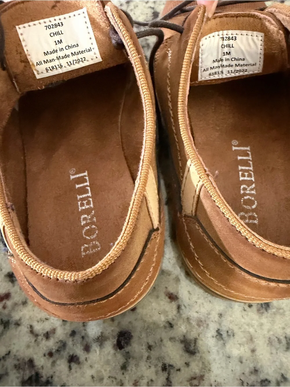 Borelli Boys Tan Suede Lace-Up Dress Shoes Size 1
